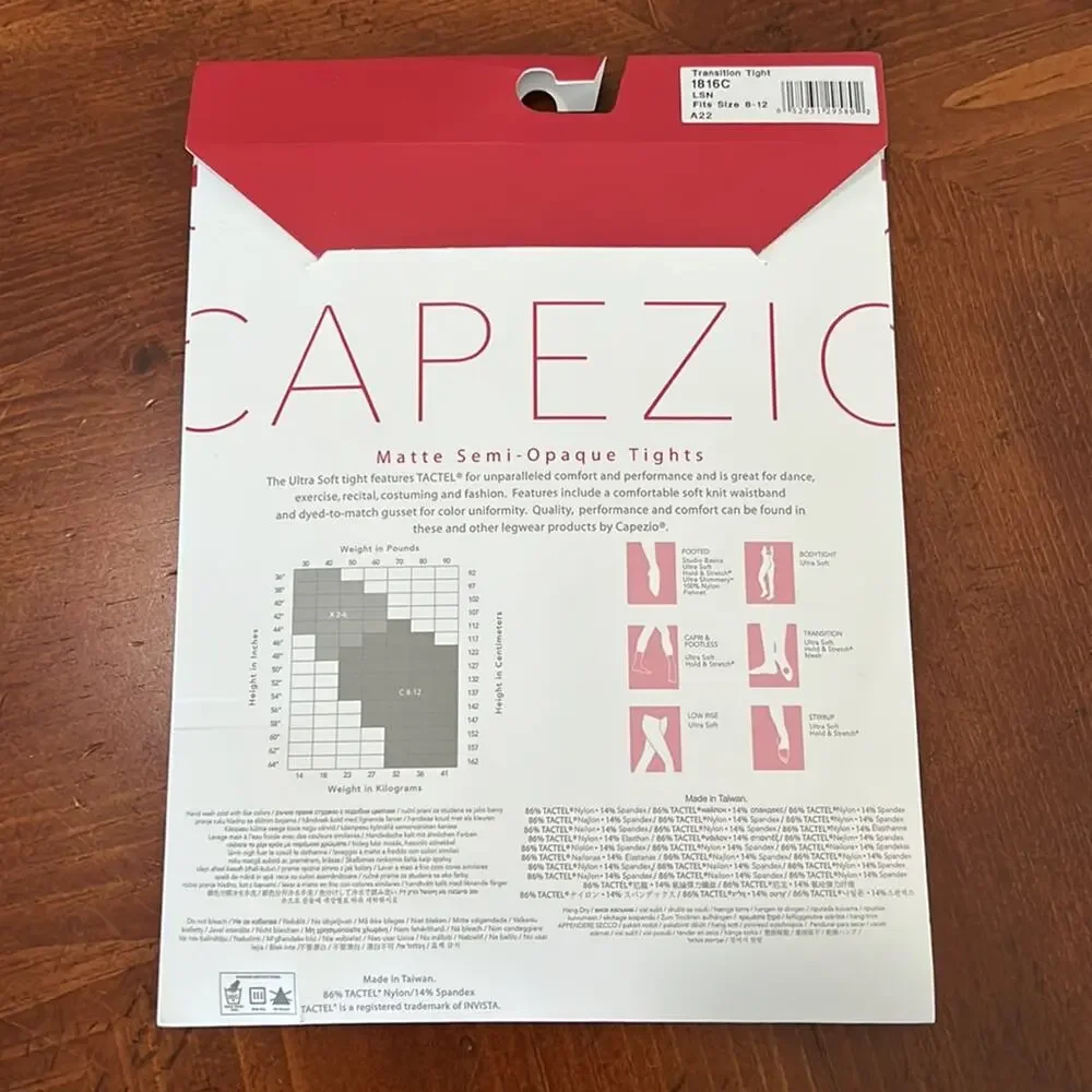 Capezio Girls 8-12 yrs LSN Ultra Soft Transition Tights Tights Dance Convertible